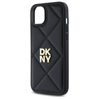 DKNY Quilted Stack Logo dėklas iPhone 15 Plus – juodas
