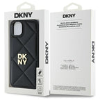 DKNY Quilted Stack Logo dėklas iPhone 15 Plus – juodas