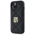 DKNY dygsniuotas dėklas iPhone 15 – juodas