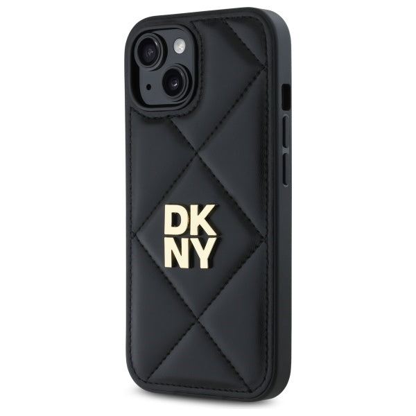 DKNY dygsniuotas dėklas iPhone 15 – juodas