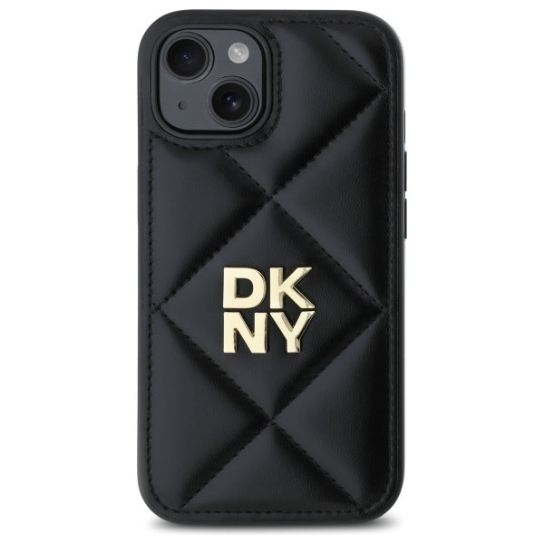 DKNY dygsniuotas dėklas iPhone 15 – juodas