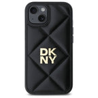 DKNY dygsniuotas dėklas iPhone 15 – juodas
