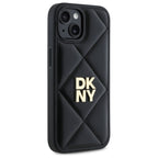 DKNY dygsniuotas dėklas iPhone 15 – juodas