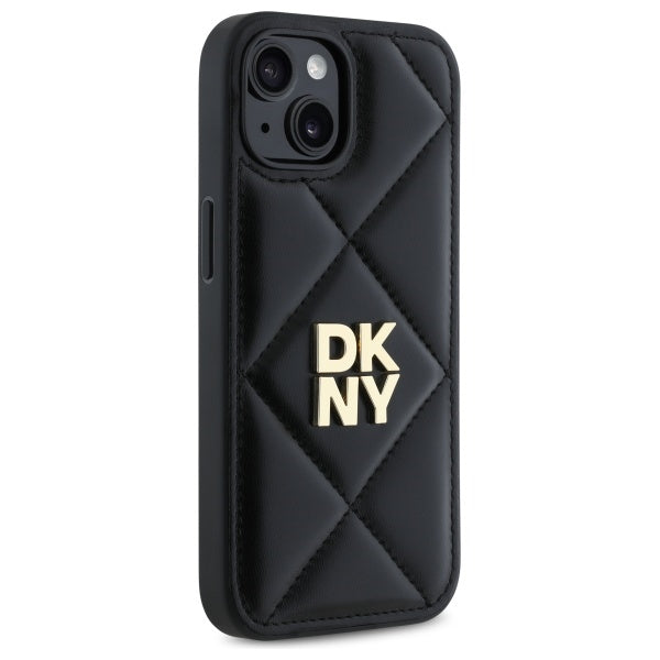 DKNY dygsniuotas dėklas iPhone 15 – juodas