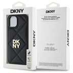 DKNY dygsniuotas dėklas iPhone 15 – juodas