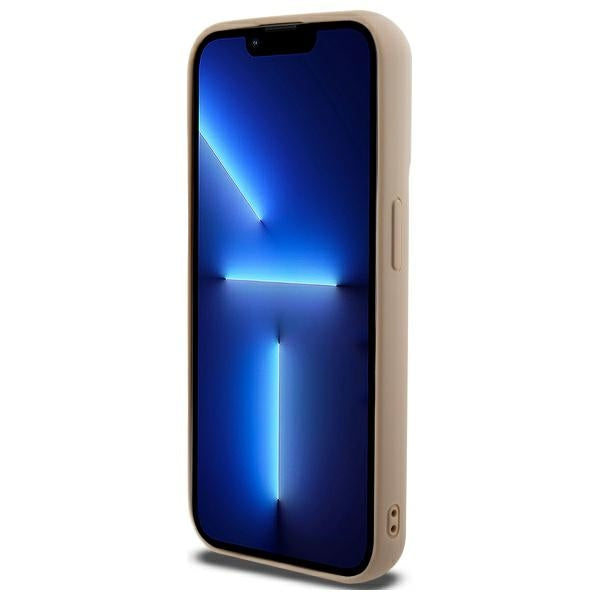 DKNY dygsniuotas dėklas iPhone 15 Pro Max – smėlinis