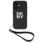 DKNY dėklas iPhone 16 6,1" su riešo dirželiu – juodas