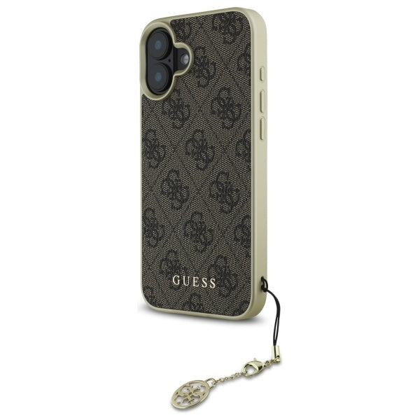 Guess dėklas iPhone 16 Plus – rudas (4G Charms)
