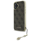 Guess dėklas iPhone 16 Plus – rudas (4G Charms)