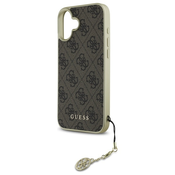 Guess dėklas iPhone 16 Plus – rudas (4G Charms)