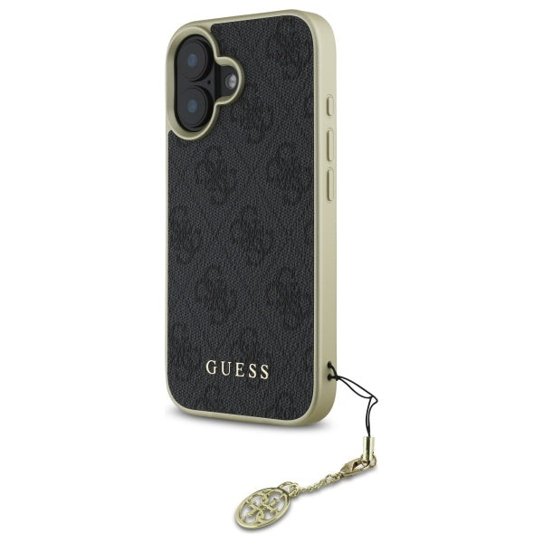Guess 4G Charms dėklas iPhone 16 Plus – juodas