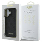 Guess 4G Charms dėklas iPhone 16 Plus – juodas