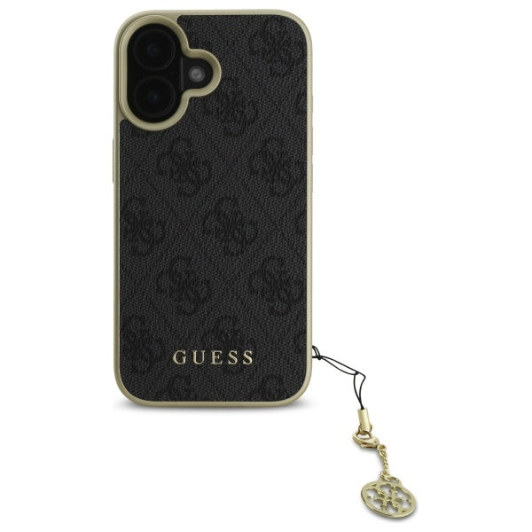 Guess 4G Charms dėklas iPhone 16 – juodas