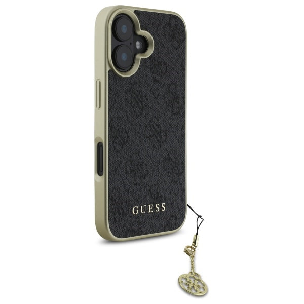 Guess 4G Charms dėklas iPhone 16 – juodas