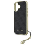 Guess 4G Charms dėklas iPhone 16 – juodas