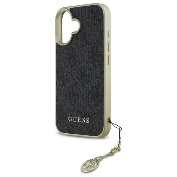 Guess 4G Charms dėklas iPhone 16 – juodas