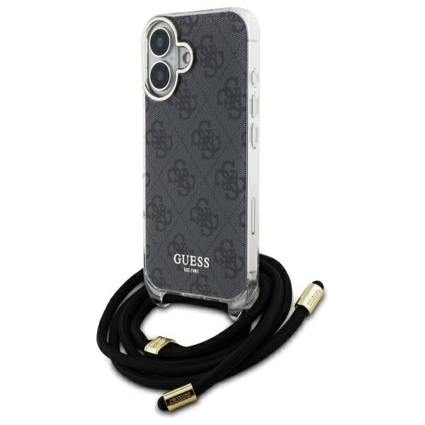 Guess dėklas su virvele iPhone 16 – juodas