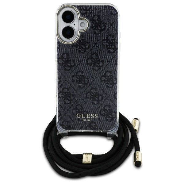Guess dėklas su virvele iPhone 16 – juodas