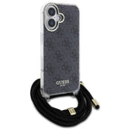 Guess dėklas su virvele iPhone 16 – juodas