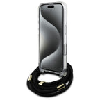 Guess dėklas su virvele iPhone 16 – juodas