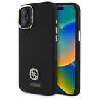 Guess silikoninis dėklas iPhone 16 – juodas
