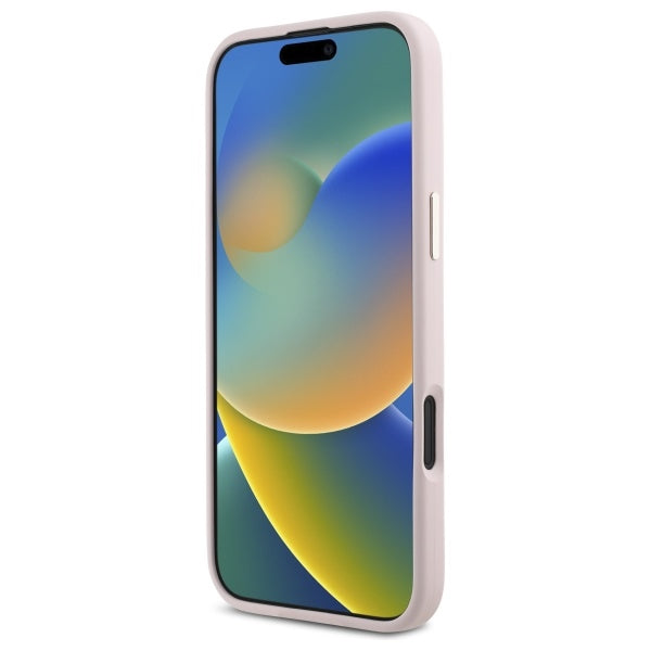 Guess silikoninis dėklas iPhone 16 – rožinis