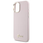 Guess silikoninis dėklas iPhone 16 – rožinis