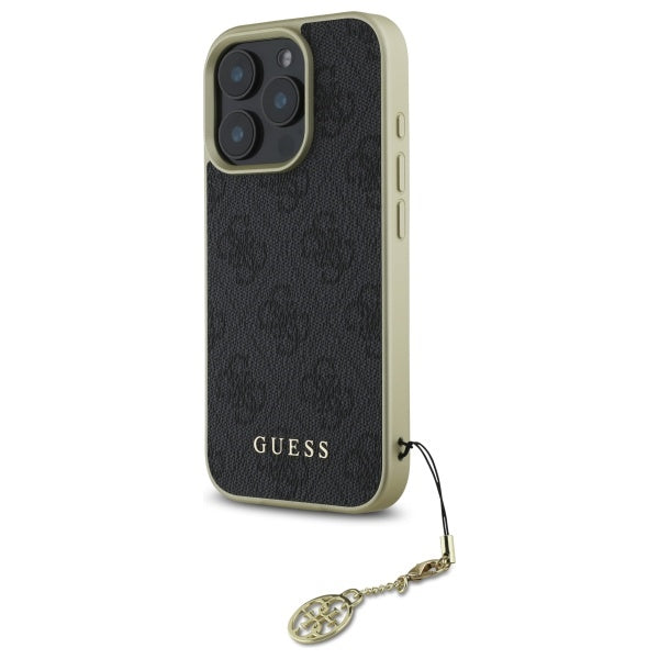 Guess 4G Charms dėklas iPhone 16 Pro Max – juodas