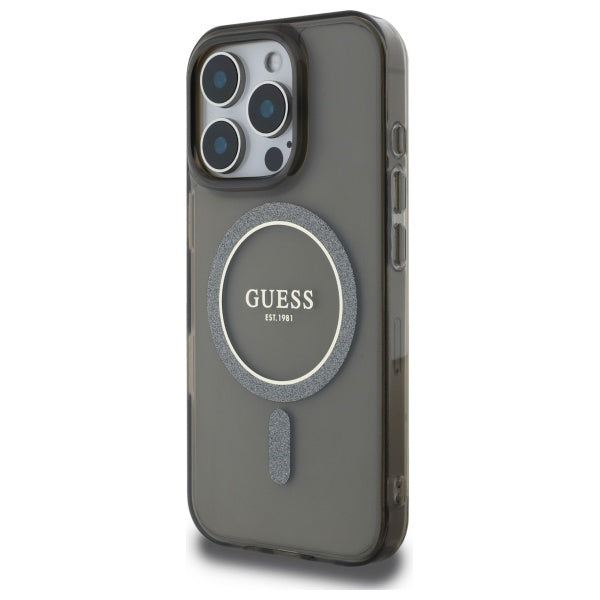 Guess MagSafe dėklas iPhone 16 Pro – juodas