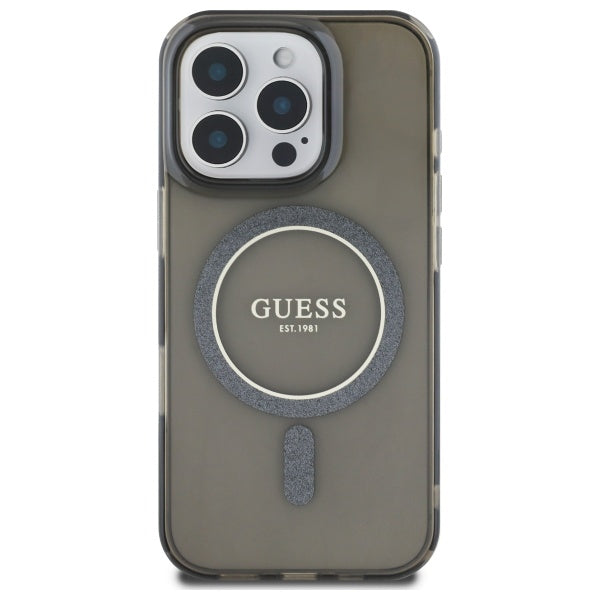 Guess MagSafe dėklas iPhone 16 Pro – juodas