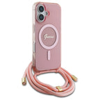 Guess MagSafe dėklas su dirželiu iPhone 16 – rožinis -- iPhone 16