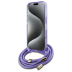 Guess Crossbody MagSafe dėklas iPhone 16 – violetinis