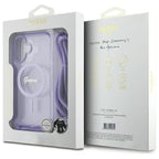 Guess Crossbody MagSafe dėklas iPhone 16 – violetinis