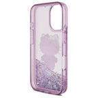 Hello Kitty Liquid Glitter dėklas iPhone 16 – violetinis