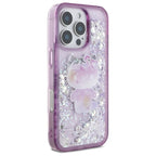 Hello Kitty blizgantis dėklas iPhone 16 Pro Max – violetinis