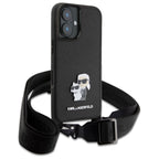 Karl Lagerfeld Saffiano dėklas iPhone 16 – juodas