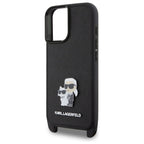 Karl Lagerfeld Saffiano dėklas iPhone 16 – juodas
