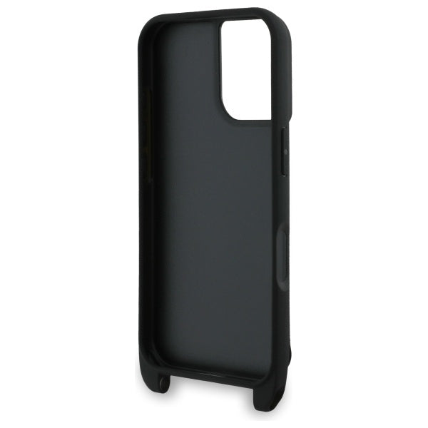 Karl Lagerfeld Saffiano dėklas iPhone 16 – juodas