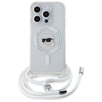 Karl Lagerfeld Crossbody MagSafe dėklas iPhone 16 Pro – skaidrus