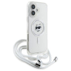 Karl Lagerfeld MagSafe dėklas iPhone 16 – skaidrus