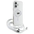 Karl Lagerfeld Crossbody MagSafe dėklas iPhone 16 – skaidrus