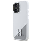 Karl Lagerfeld silikoninis MagSafe dėklas iPhone 16 – baltas