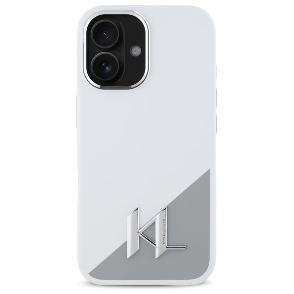 Karl Lagerfeld silikoninis MagSafe dėklas iPhone 16 – baltas