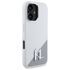 Karl Lagerfeld silikoninis MagSafe dėklas iPhone 16 – baltas