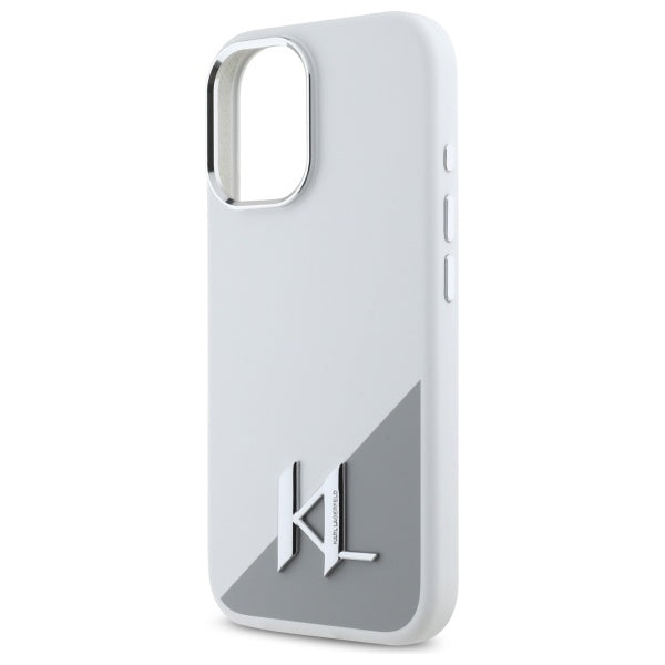 Karl Lagerfeld silikoninis MagSafe dėklas iPhone 16 – baltas