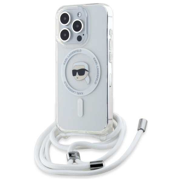 Karl Lagerfeld MagSafe dėklas iPhone 16 Pro Max – skaidrus
