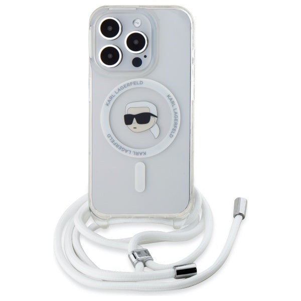 Karl Lagerfeld MagSafe dėklas iPhone 16 Pro Max – skaidrus