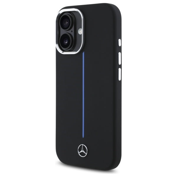 Mercedes-Benz silikoninis MagSafe dėklas iPhone 16 – juodas
