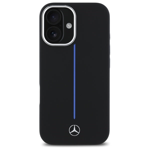 Mercedes-Benz silikoninis MagSafe dėklas iPhone 16 – juodas