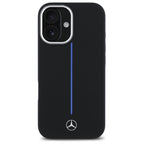 Mercedes-Benz silikoninis MagSafe dėklas iPhone 16 – juodas